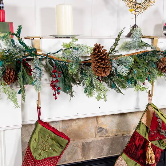 Village Lighting Mantle Garland & Stocking Hanger
